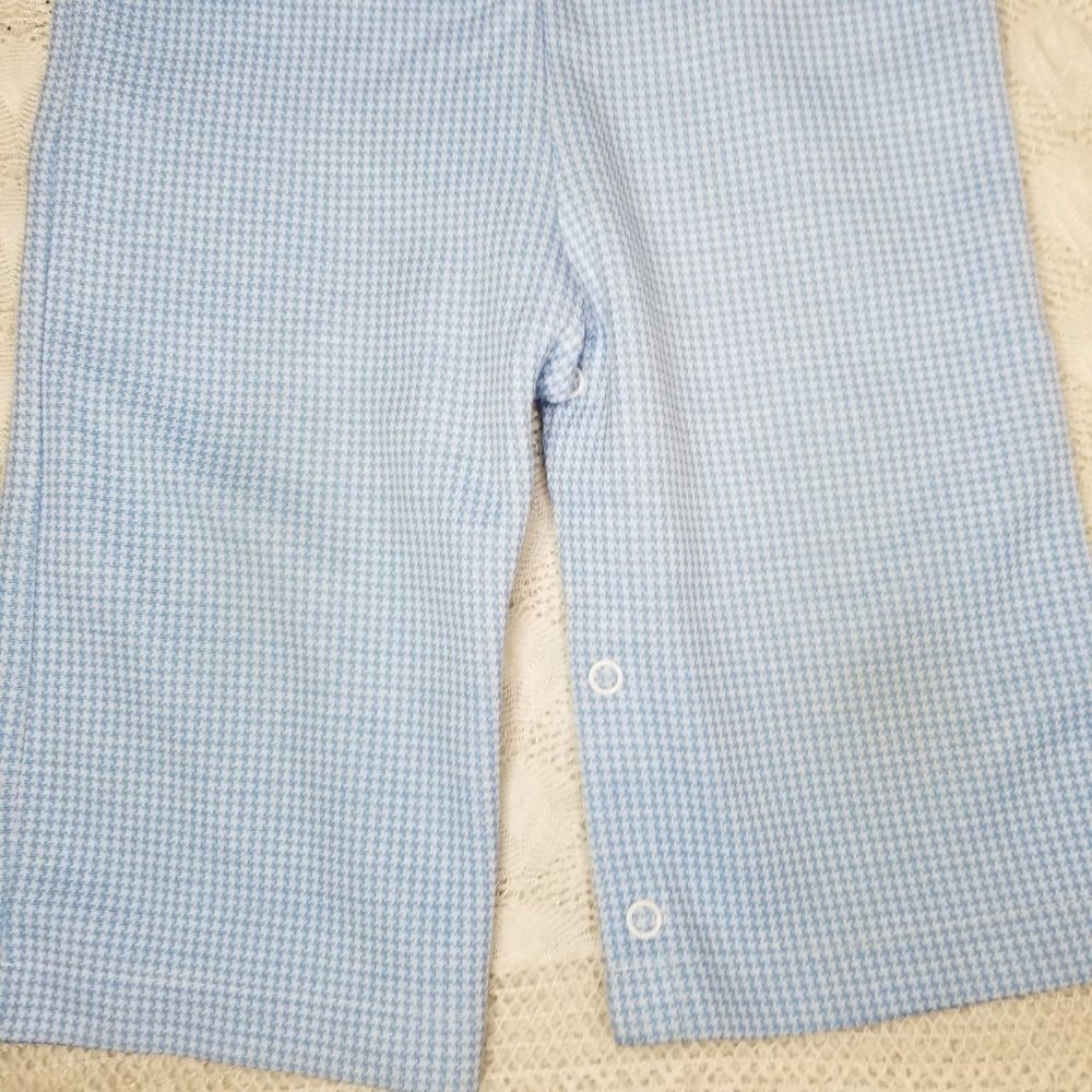 Carter's girls checkered one piece suit blue ivory size 18 months made in USA - Picture 4 of 8
